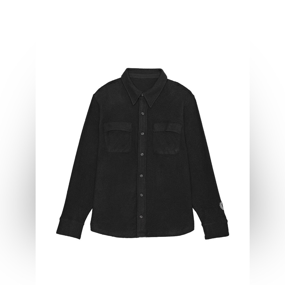 pink — reverse fleece shacket